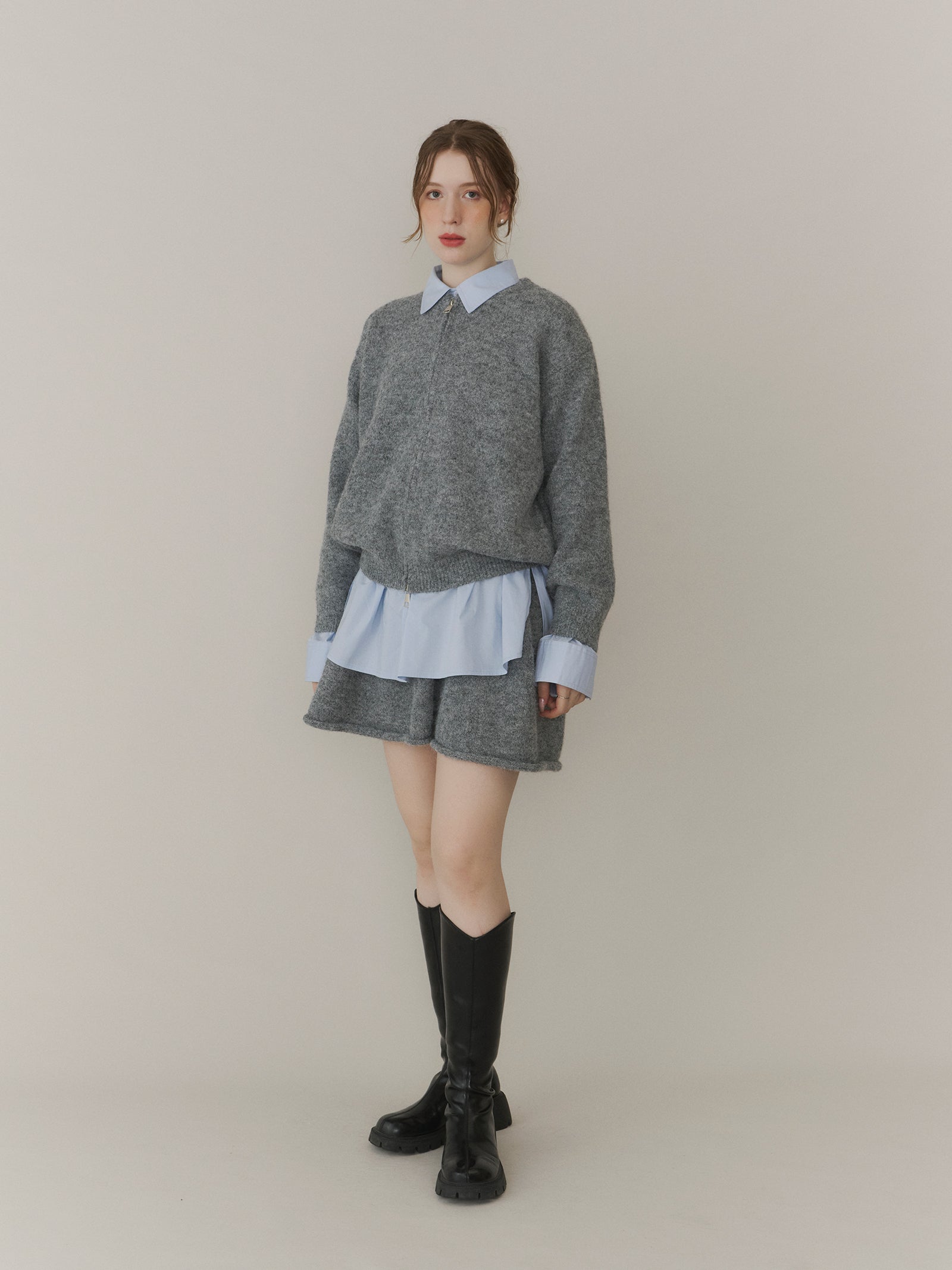 ショートフレアニットスカート[セットアップ可能]