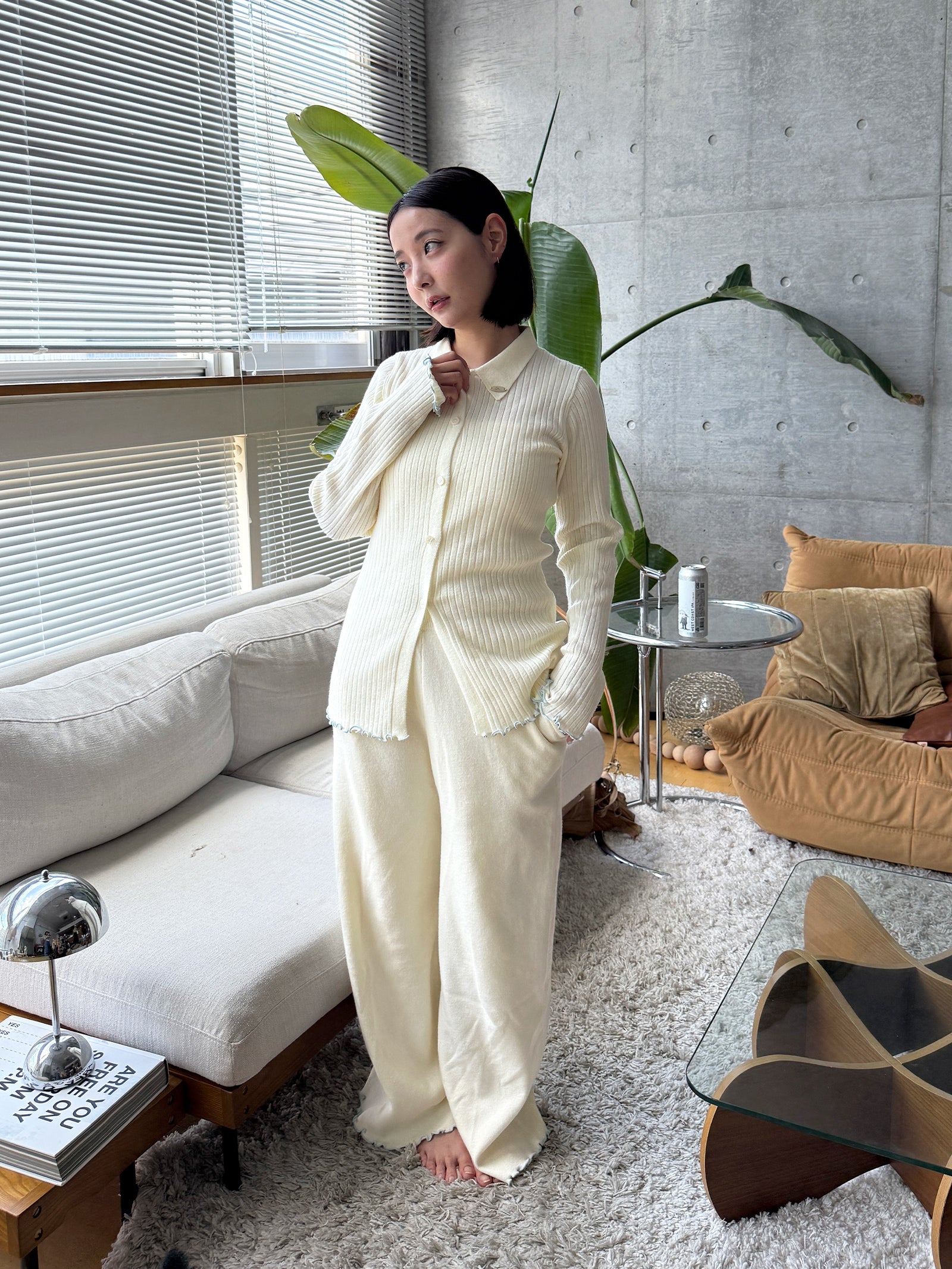 うるちん☆こみ×Olu.】リブニットカーディガン