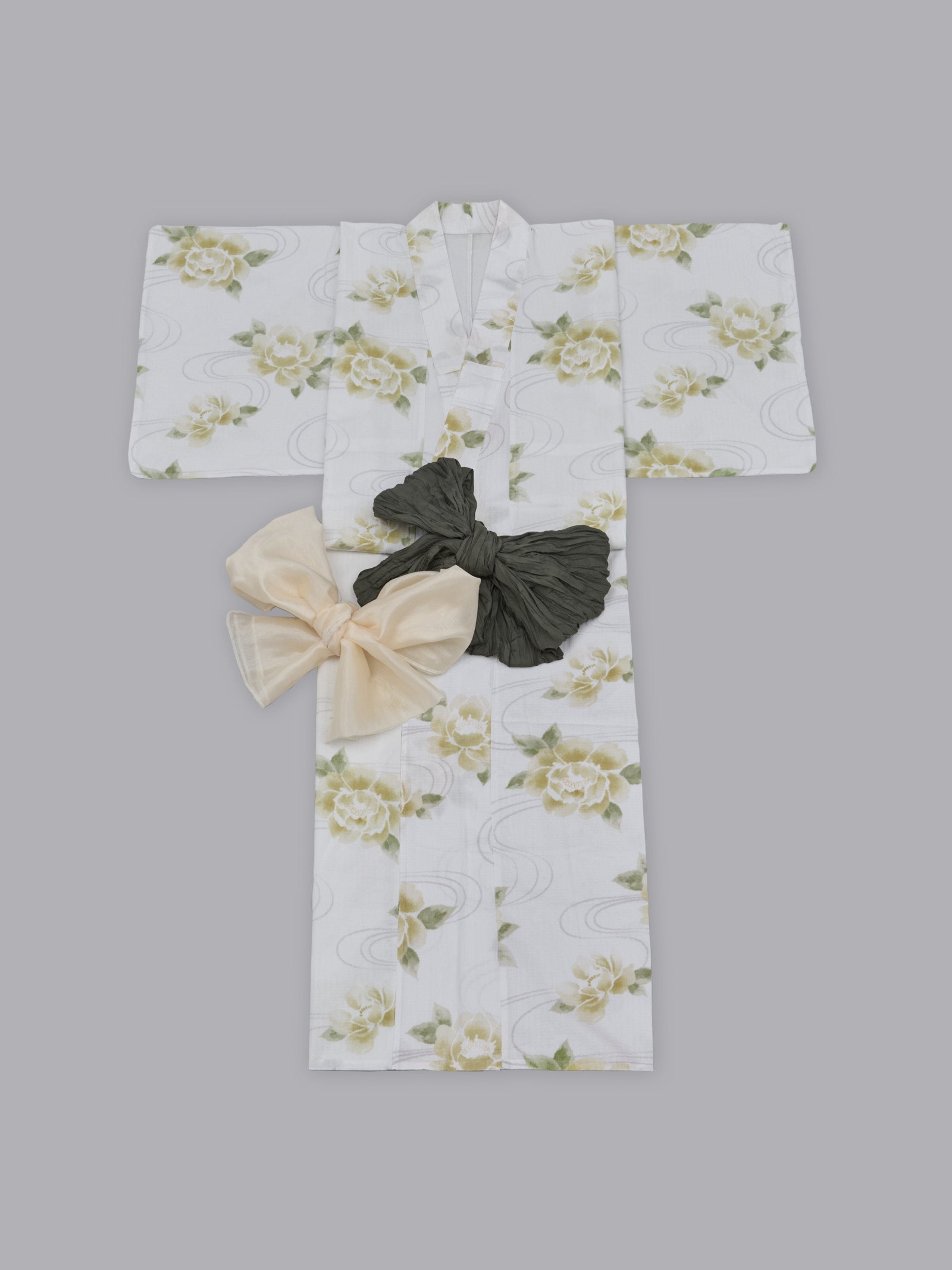 オリジナル牡丹柄浴衣＆帯セット