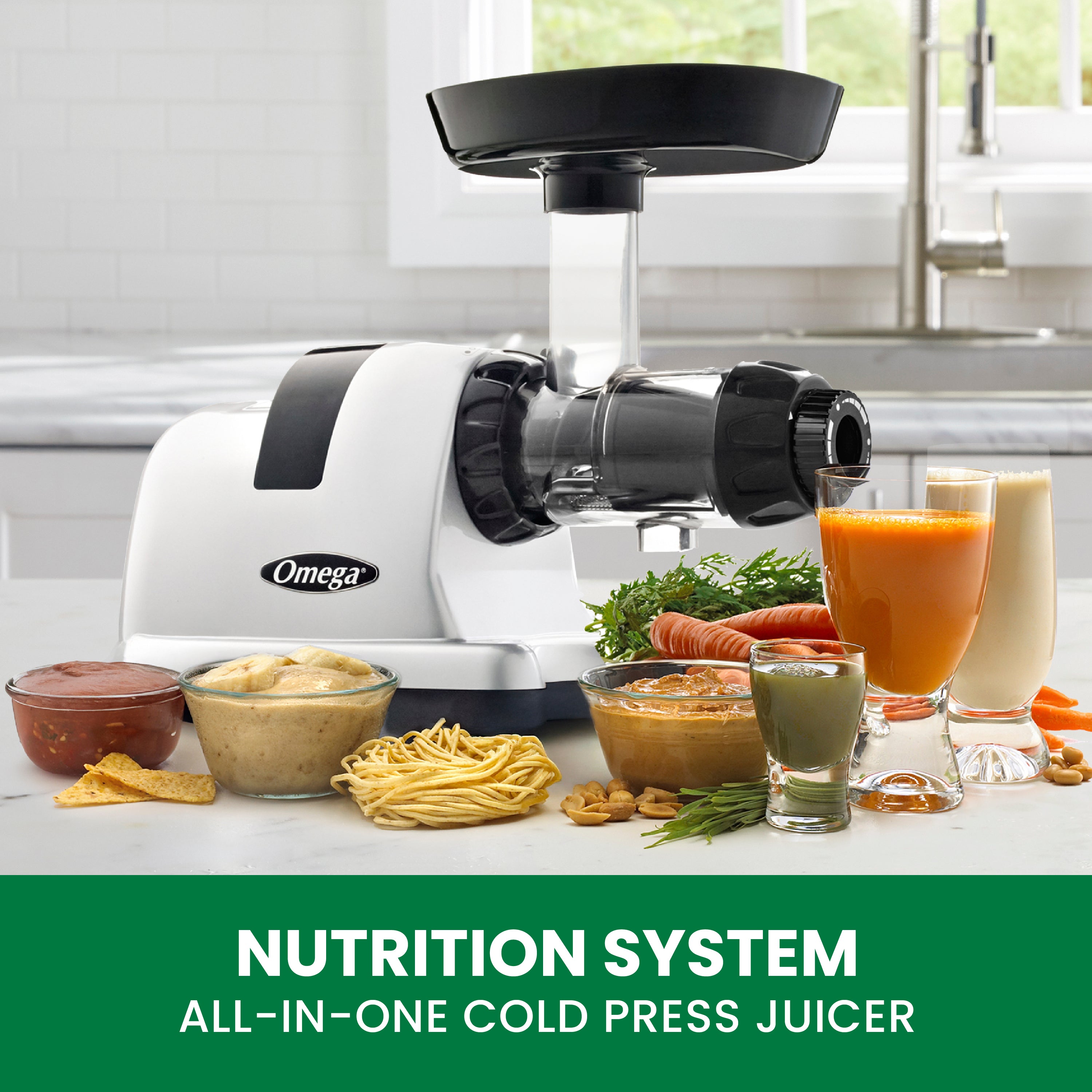 Omega All in One Nutrition System Cold Press Juicer (J8006