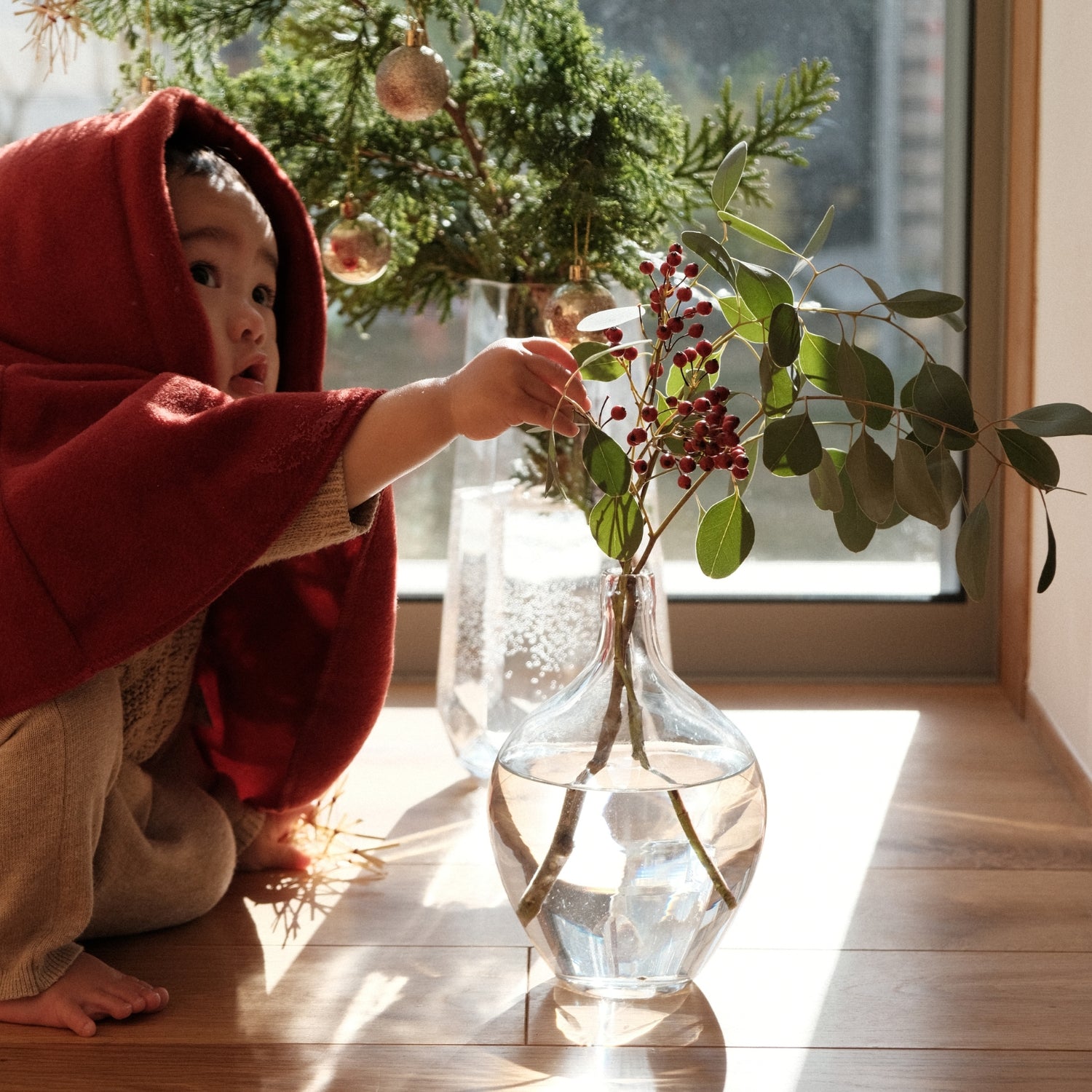 ガラス花瓶｜卓上｜とうめい｜北欧｜お壺さん_S＠鉢の専門店onajimi