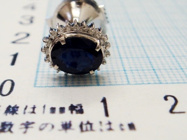 豪華!!プラチナ☆大粒天然サファイヤ&天然ダイヤモンド ピンブローチ