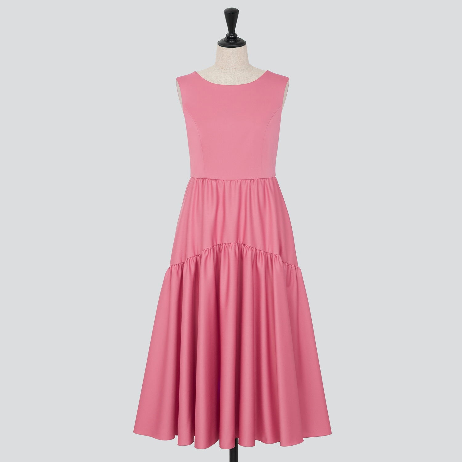 美品】フォクシー ワンピースドレス フレア ひざ丈 グログランリボン