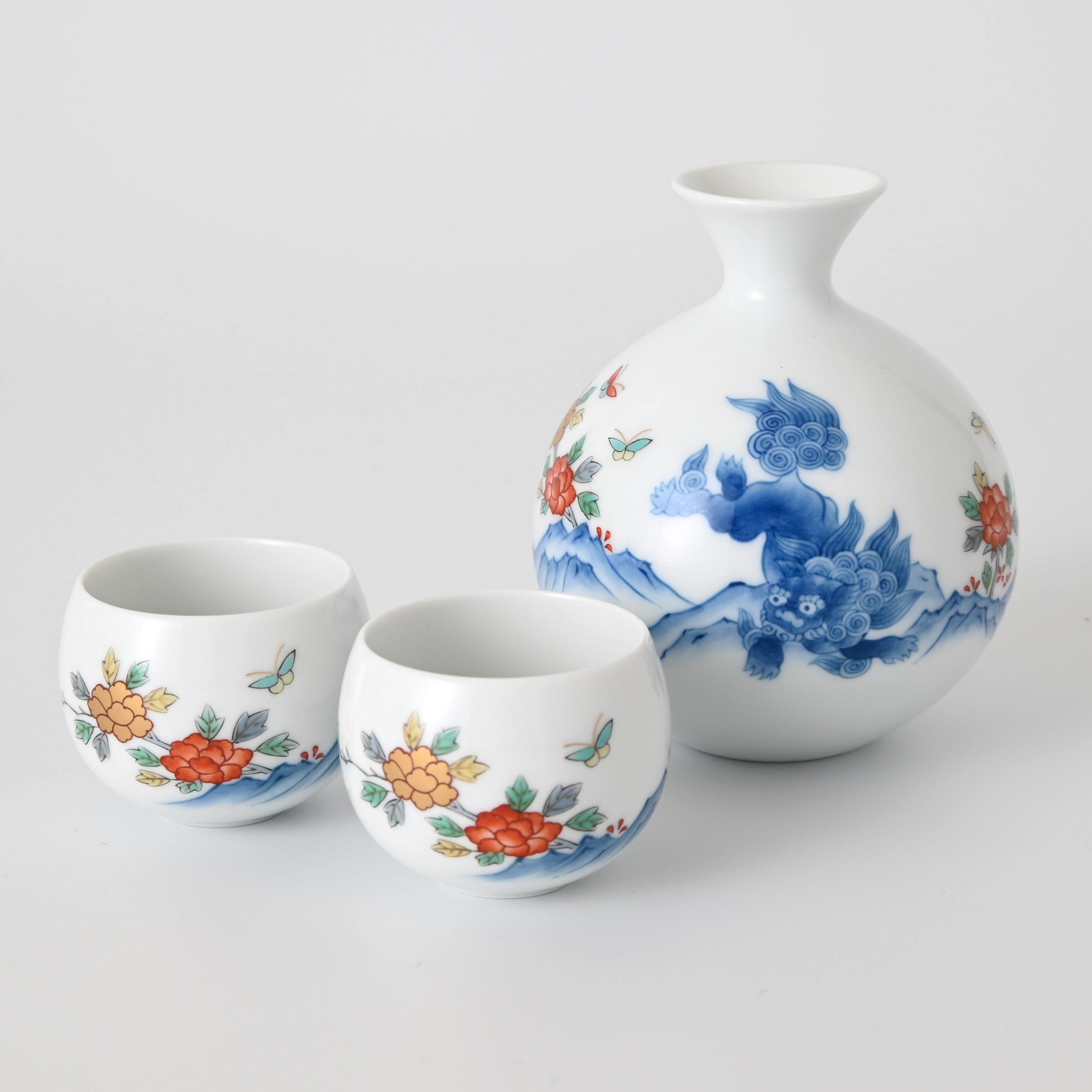 唐獅子）酒器（徳利・お猪口）セット|有田焼の老舗-香蘭社オンライン