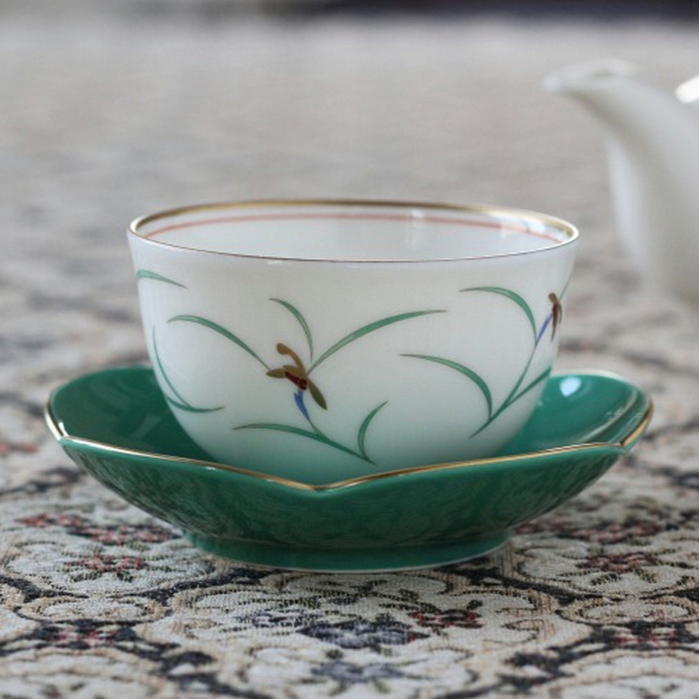 グリーン）梅形茶托セット|有田焼の老舗-香蘭社オンラインショップ