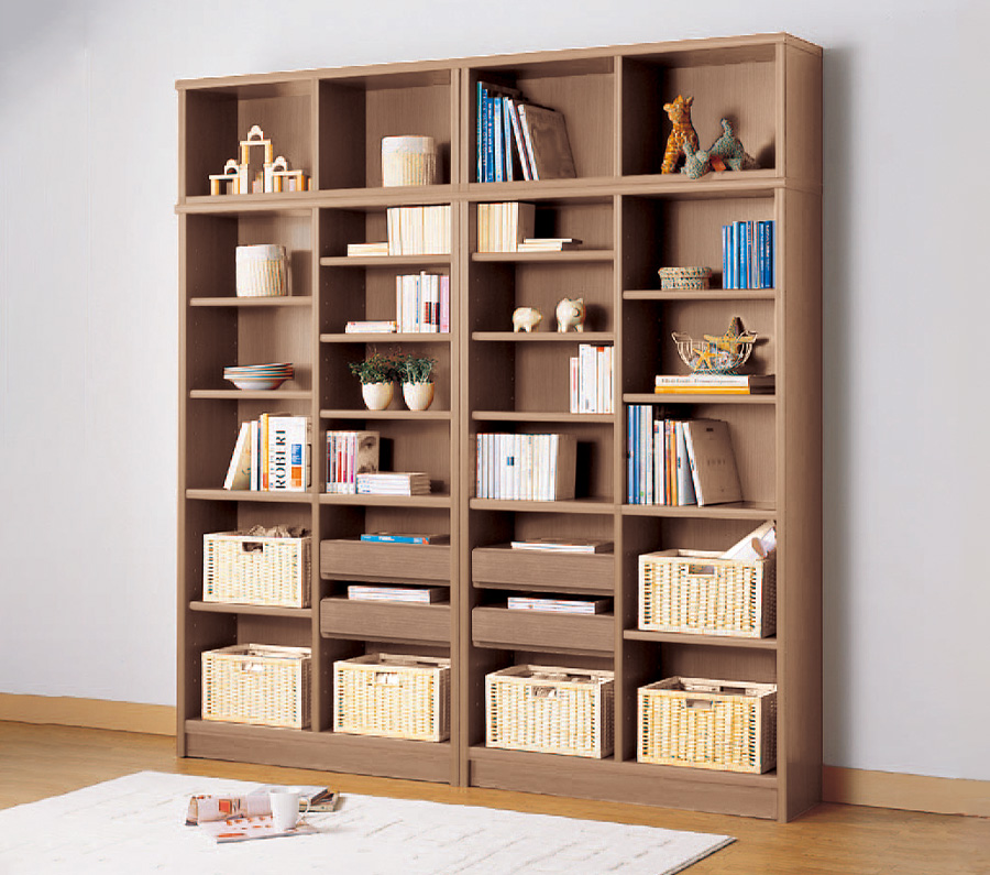 本棚 小島工芸 スライド ダークブラウン 棚板調整可 収納 元値7万 本棚