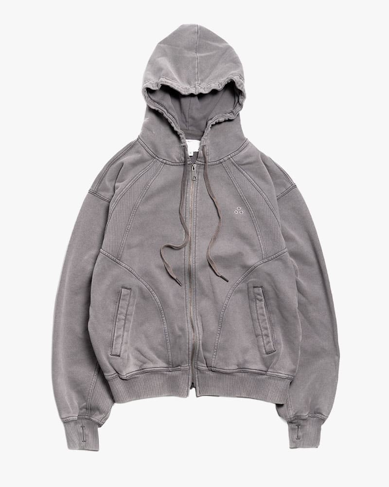 CONTE STRUT RIB-PANEL ZIP HOODIE(M GREY)｜ 印｜名古屋PARCO