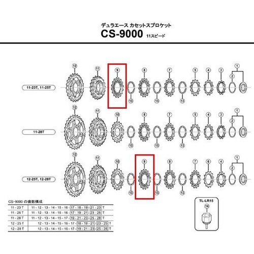 SHIMANO SMALL ( シマノ ) リペアパーツ CS-9000 16TA 16TA | 自転車