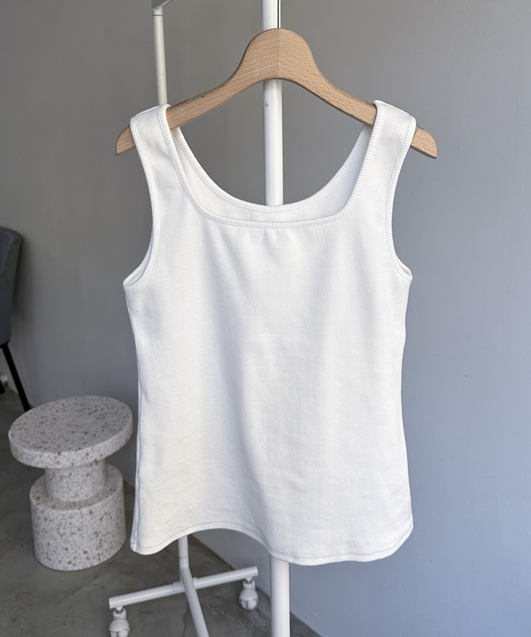 2wayスクエアリブタンクトップ／(F CHARCOAL GRAY): トップス