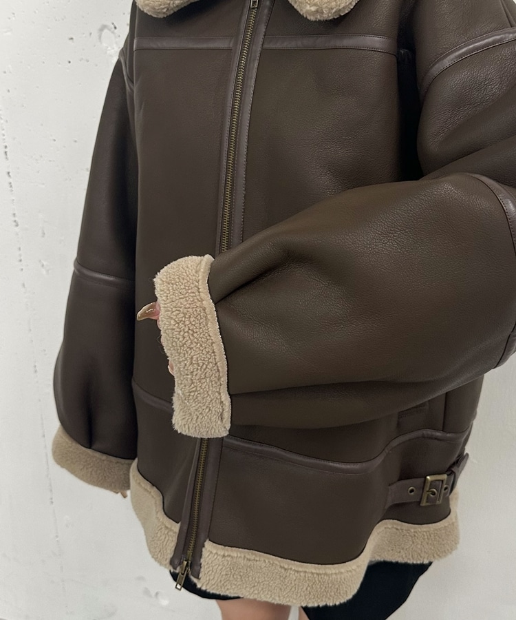 フェイクレザーミドルムートンジャケット(M BLACK): アウター｜PMbox