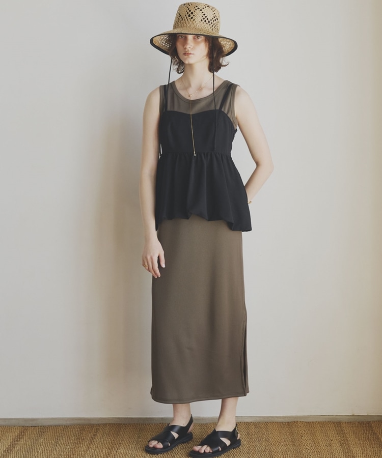 リブ2WAYノースリーブワンピース(36 MOCHA): ワンピース｜PMbox