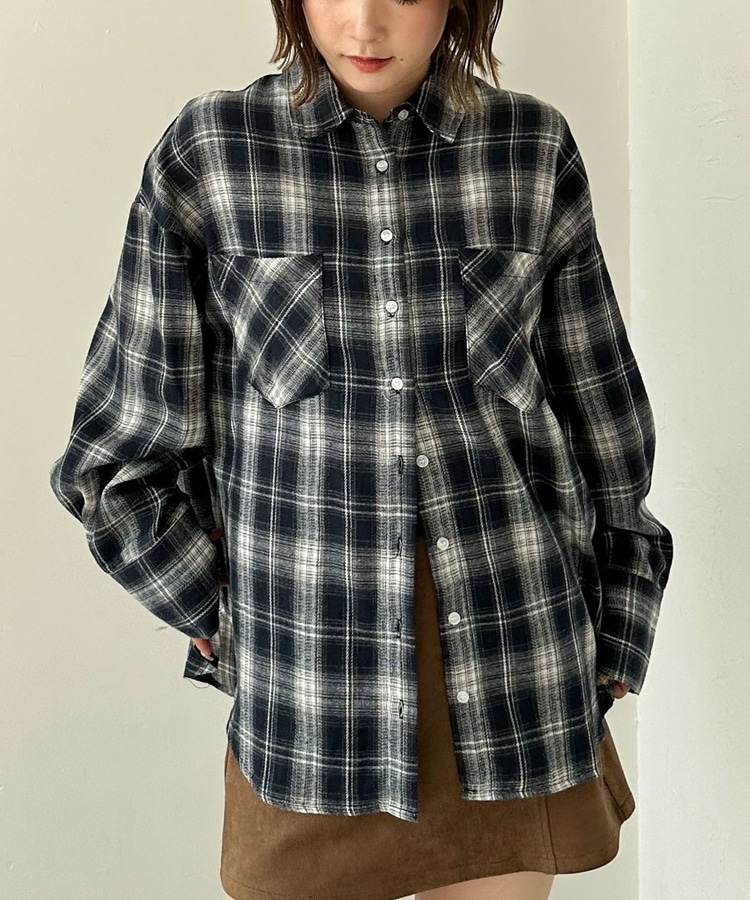 チェックミドルネルシャツ(M BROWN): トップス｜PMbox P&M OFFICIAL