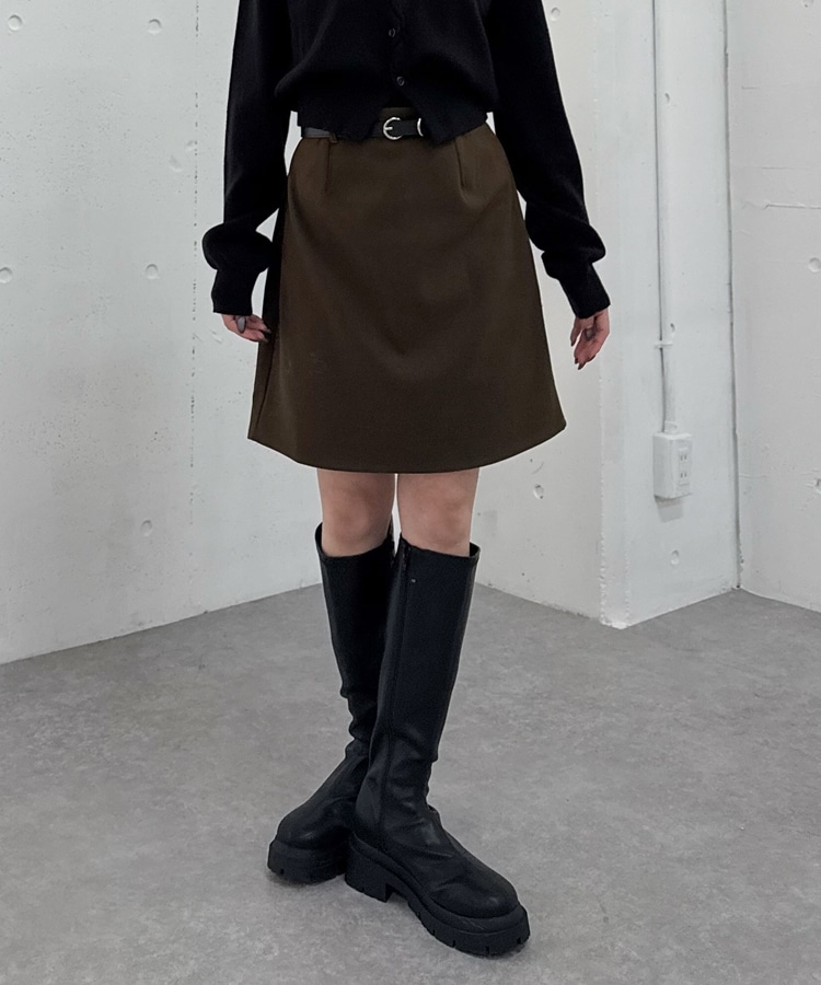 ウールライク台形ミニスカート(M BROWN): スカート｜PMbox P&M