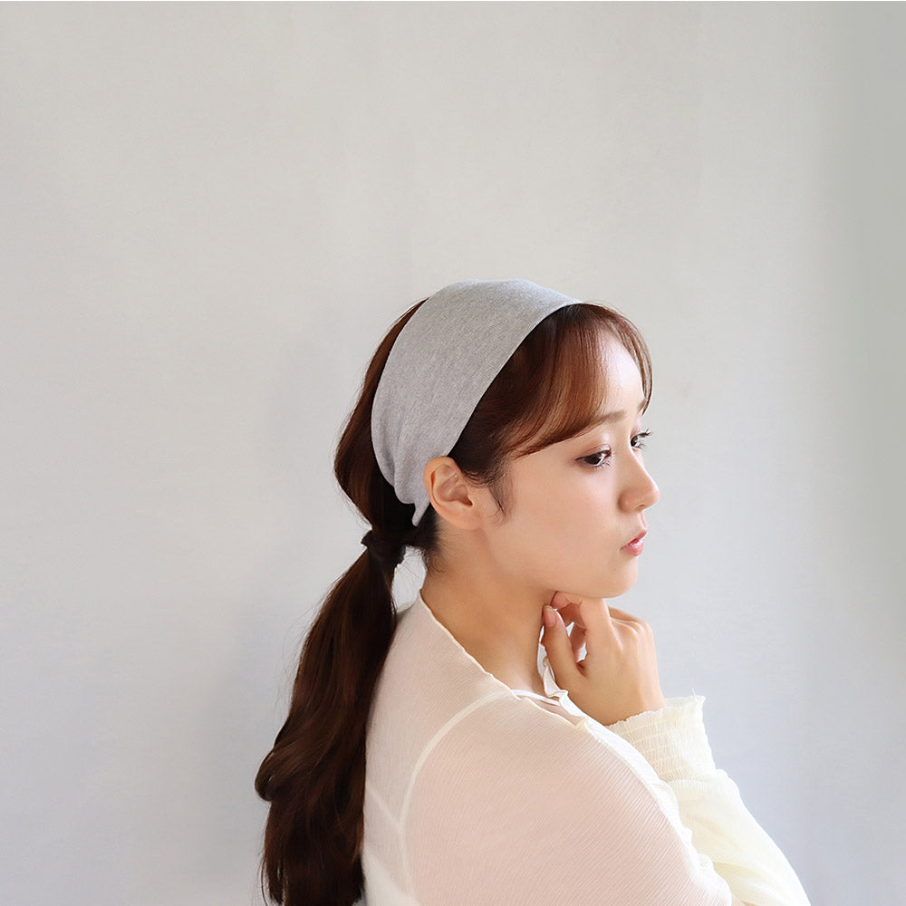 ヘアバンド ワイド 幅100mm ベーシックカラー シンプル ターバン