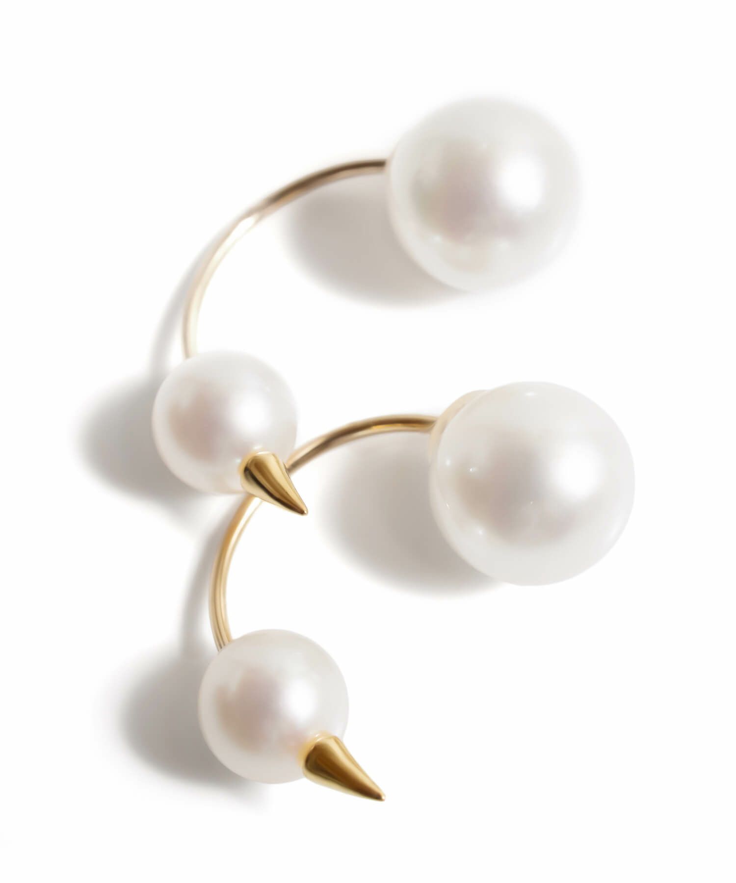 K18 Double Pearl Thorny Earrings FOLLETTA -フォレッタ- | Ops