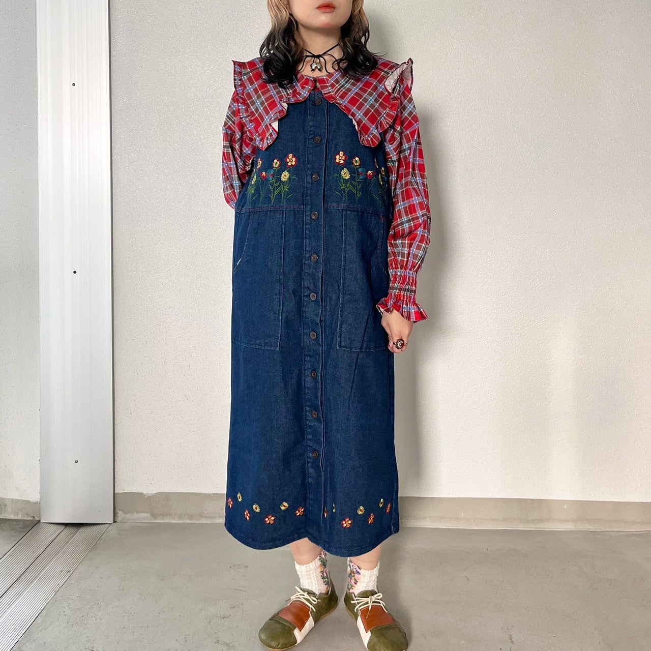 wunderlungお花デニム 1-2y wunderlungお花デニム 1-2y wunderlungお花