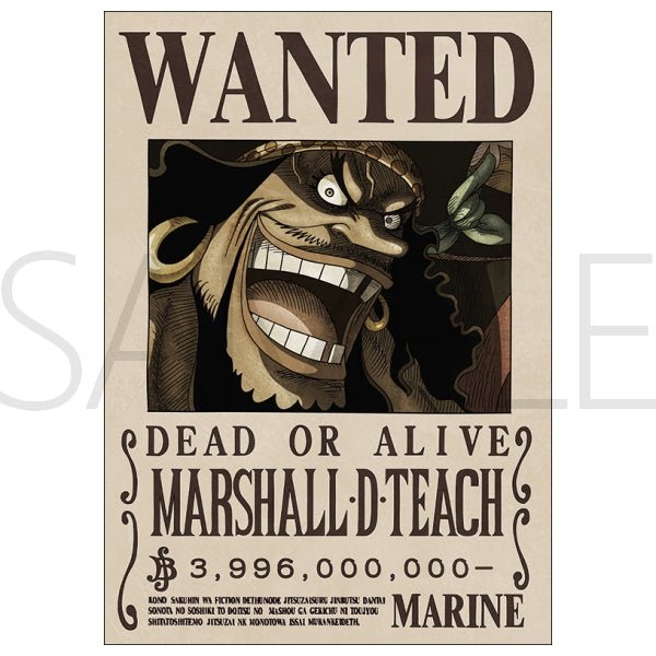 One Piece] Marshall D. Teach 3.9 B Official Japan Mugiwara Wanted