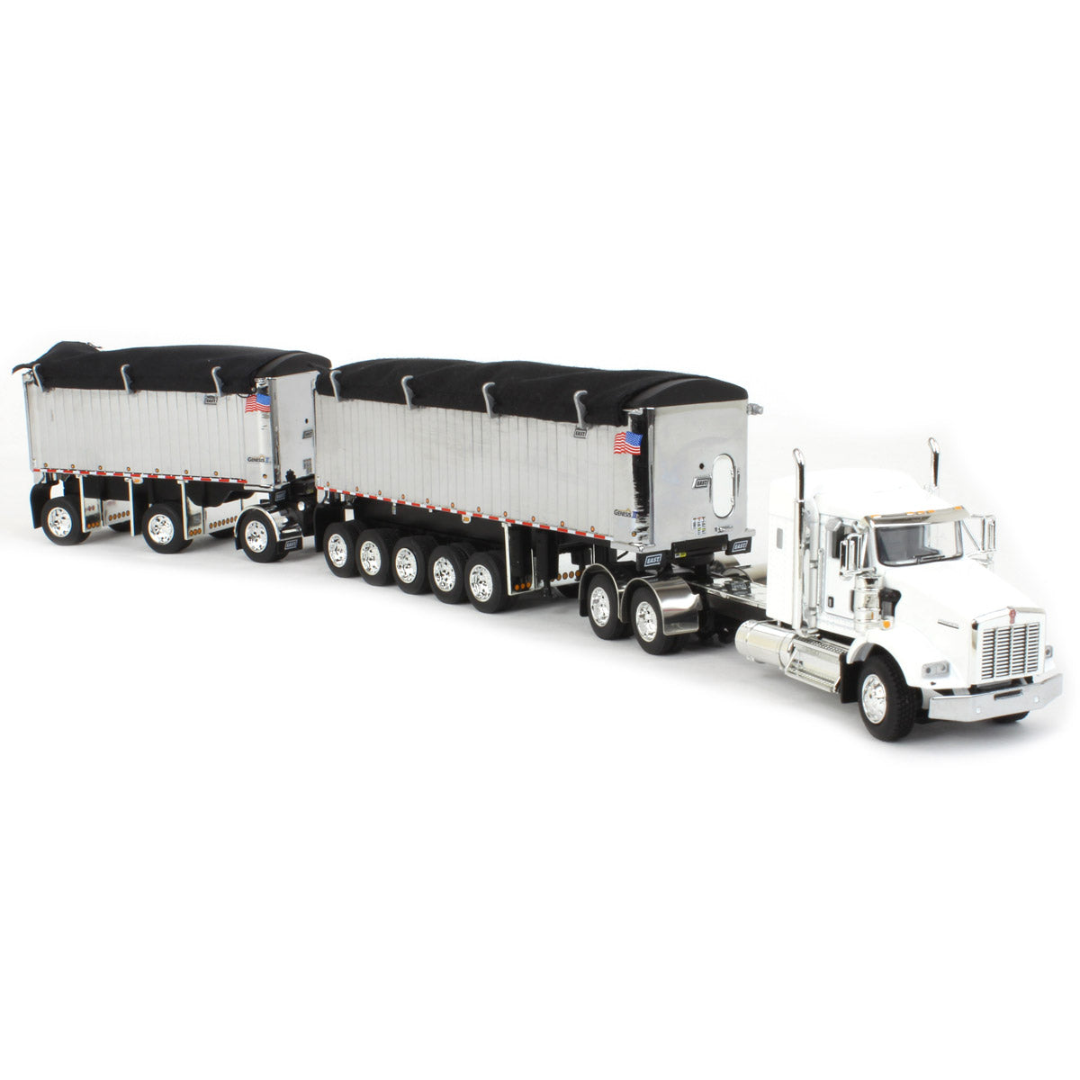 1/64 White/Chrome Kenworth T800 Semi Truck with Chrome East