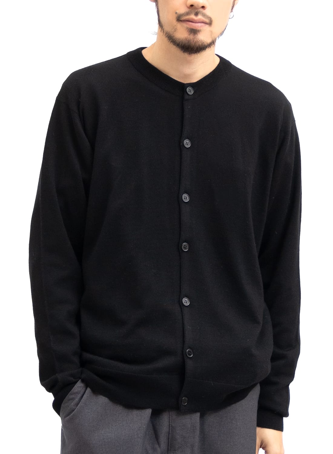 2022年モデル JOHN SMEDLEY 黒 カーディガン XL ウール 綿 ジョン