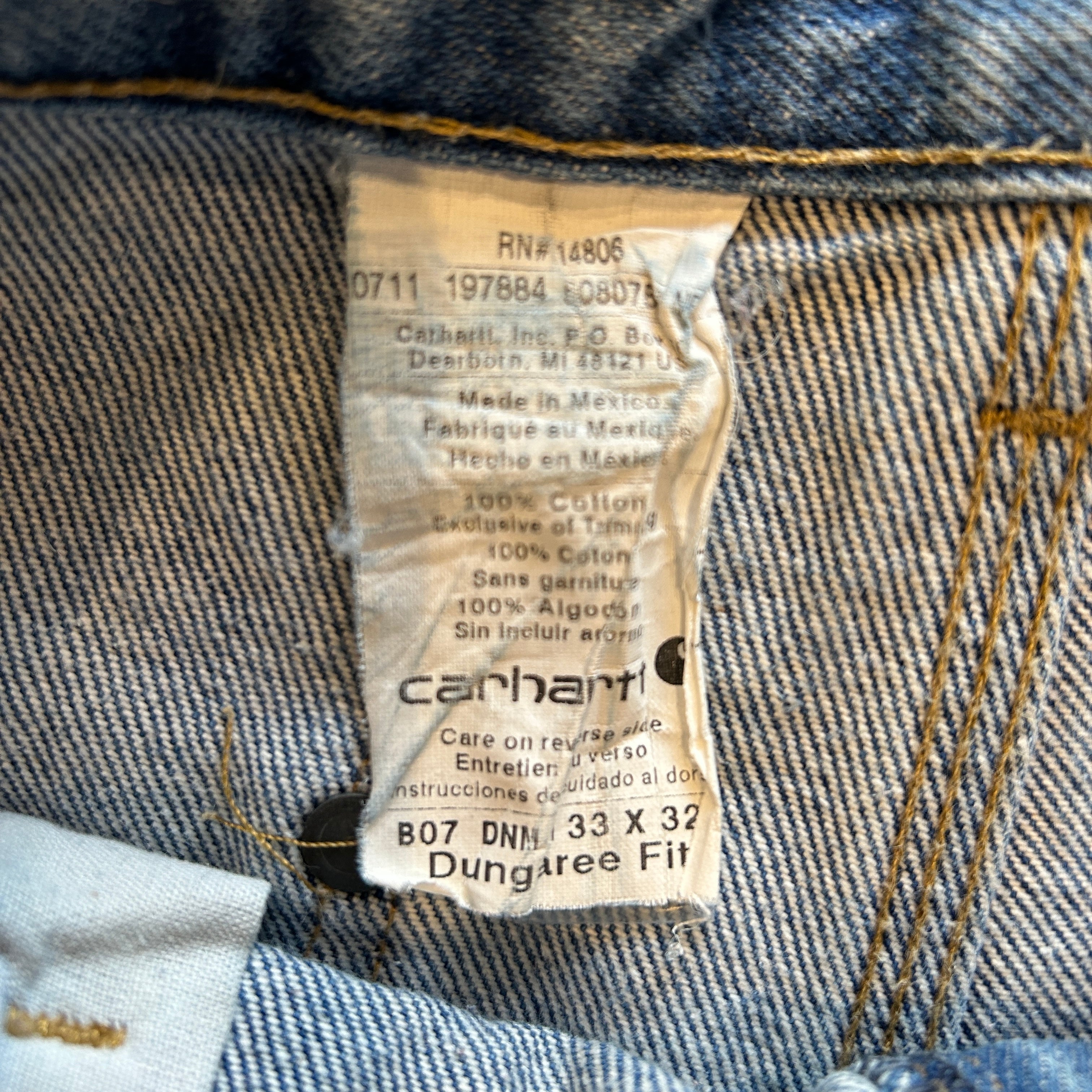 00's Carhartt カーハート デニム ダブルニーパンツ サスペンダー