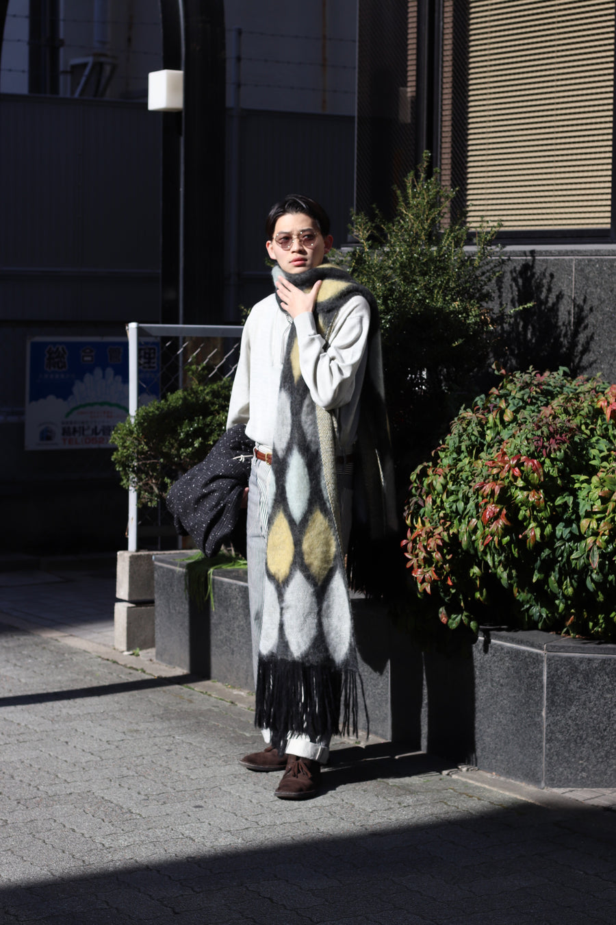 SUGARHILL MOHAIR PYHCH SCARF (GREEN)