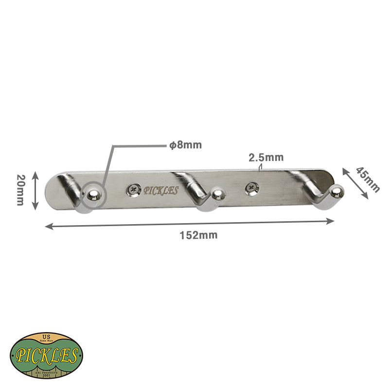 PICKLES ピクルス ステンレス・ワイヤー 壁付け3連フック｜個性派水