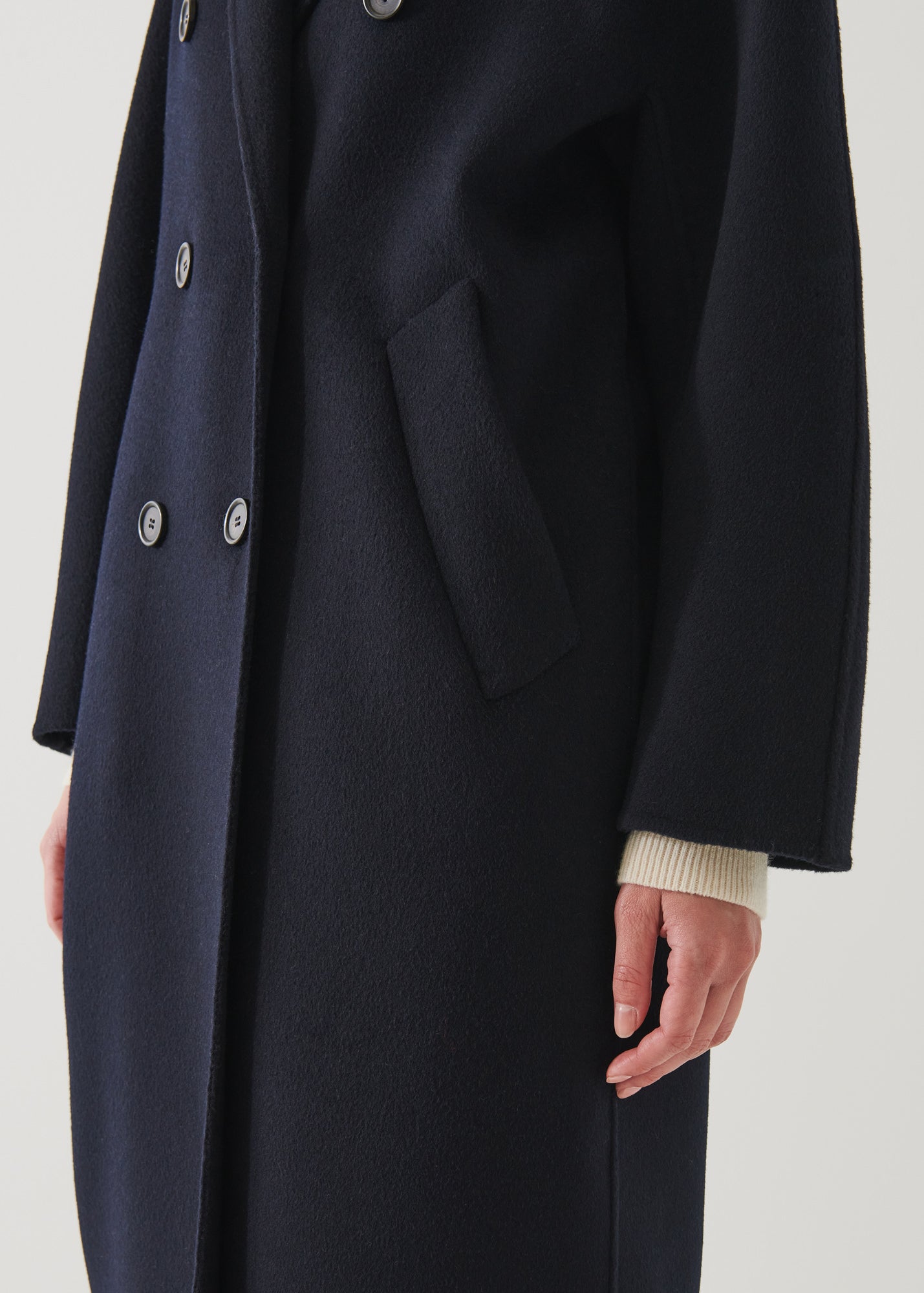 Oversized Double Breasted Wool Coat | PATRICK ASSARAF | Luxury Fashion