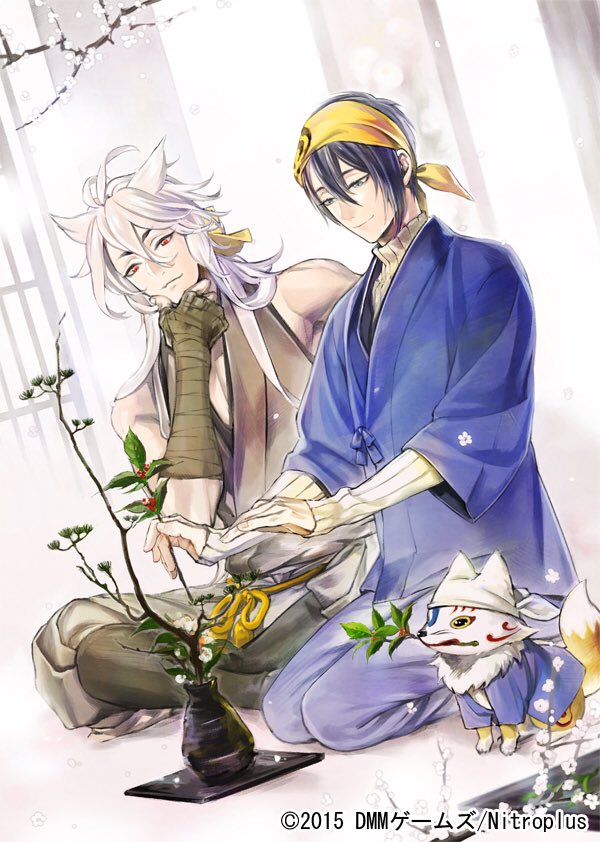 刀剣乱舞-ONLINE- 1周年記念】 小狐丸・三日月宗近を、沙汰氏に描き