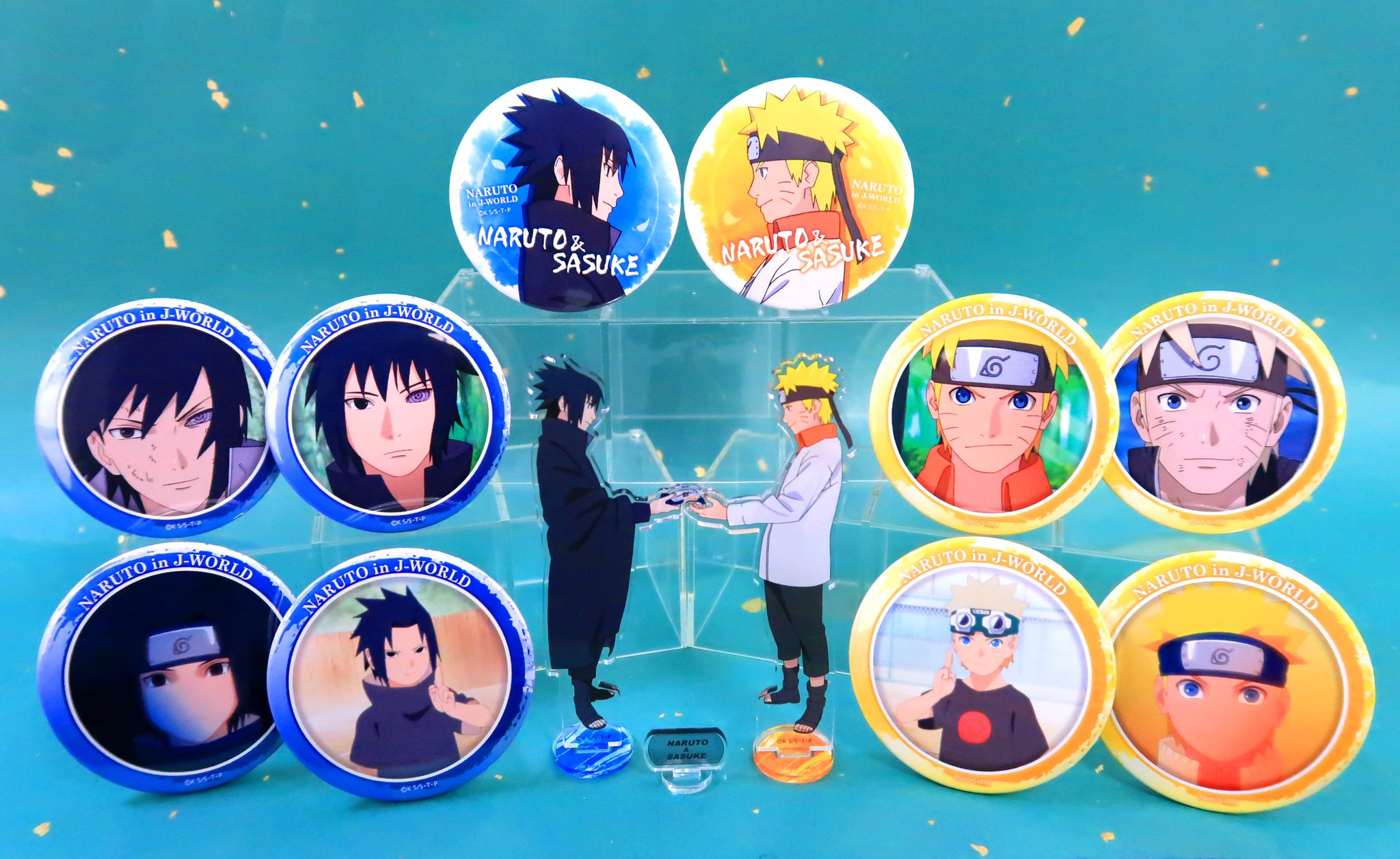 NARUTO ミナト ナルト クシナ J-World 絆 缶バッジ
