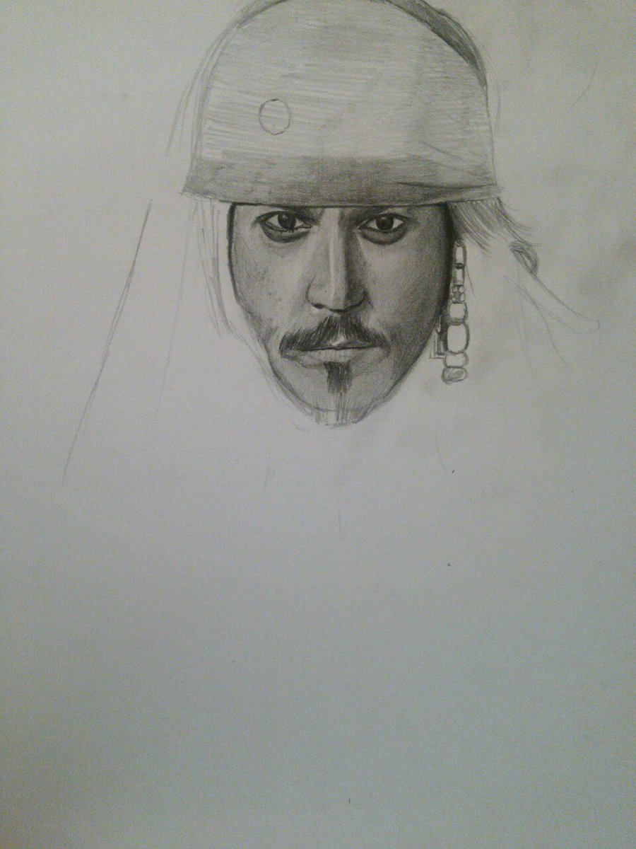 鉛筆画 ⑦ ジャック・スパロウを描いてみました。 #鉛筆画 #模写 #人物