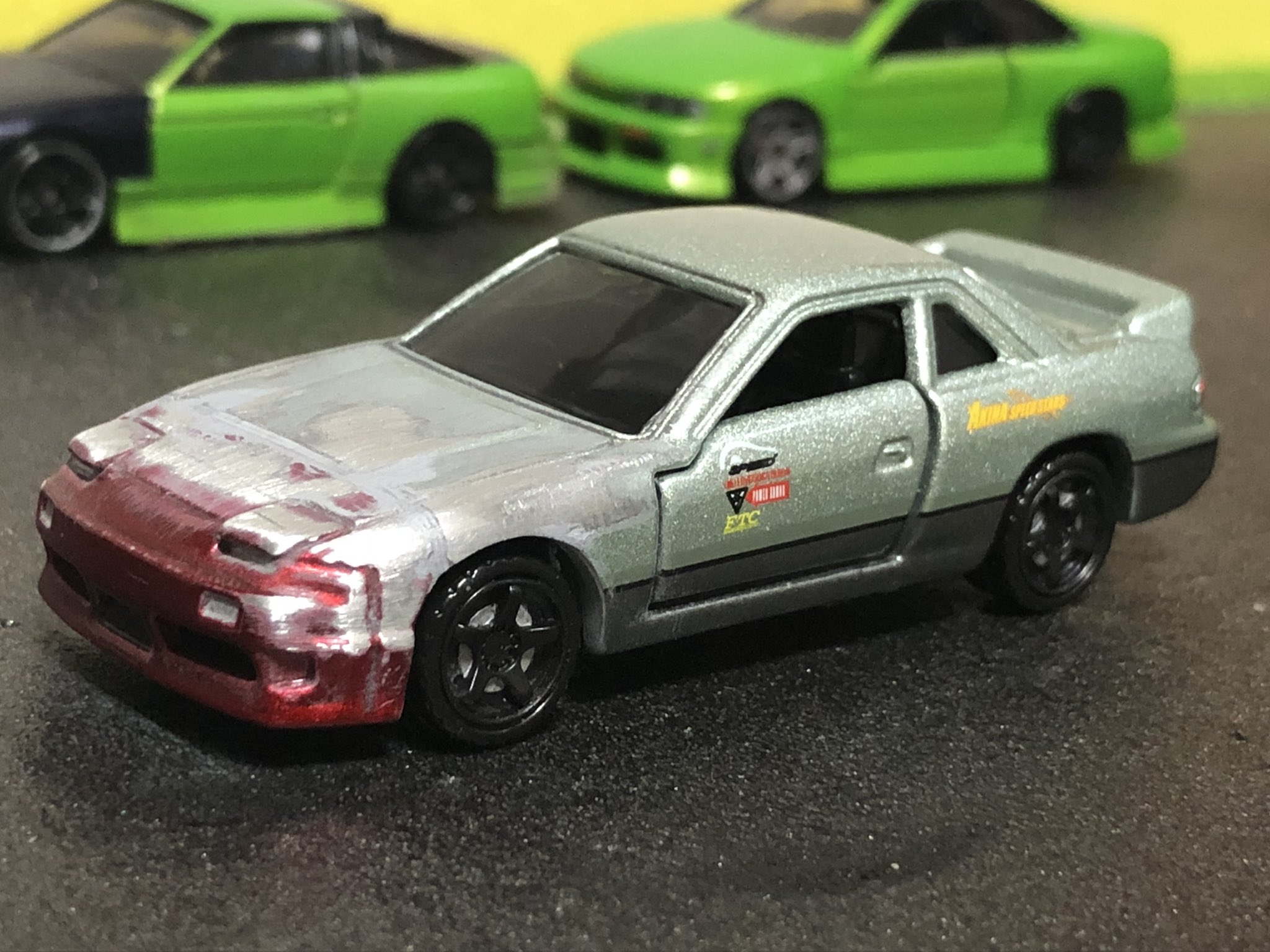 ホットウィールカスタム 日産 180sx シルビア 白✩段リム☆トミカ改造
