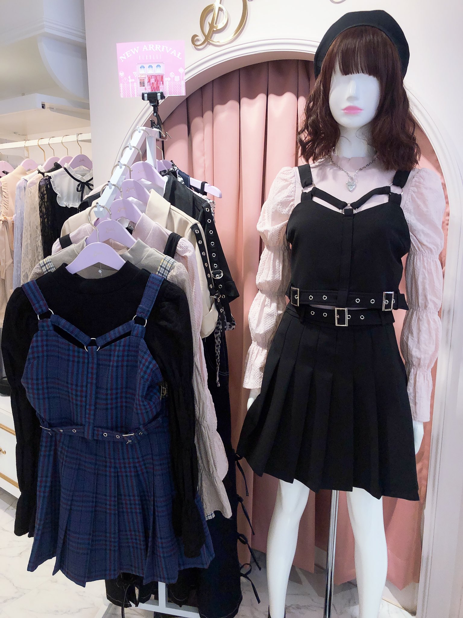 bubbles ポイントレザークロップドセットアップ チェック bubbles