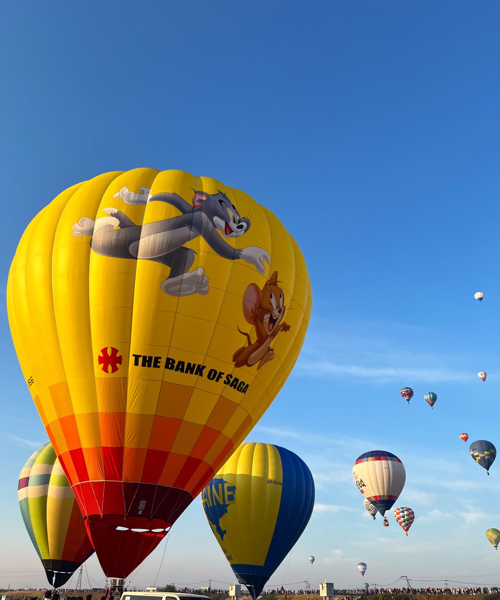 トムジェリ が大空へ💭 #トムとジェリー の気球が #佐賀