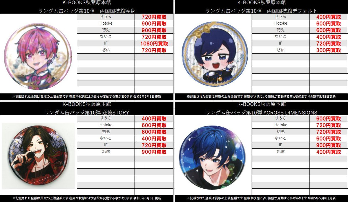 買取情報】 いれいす ランダム缶バッジ第10弾 ・両国国技館 ・ACROSS