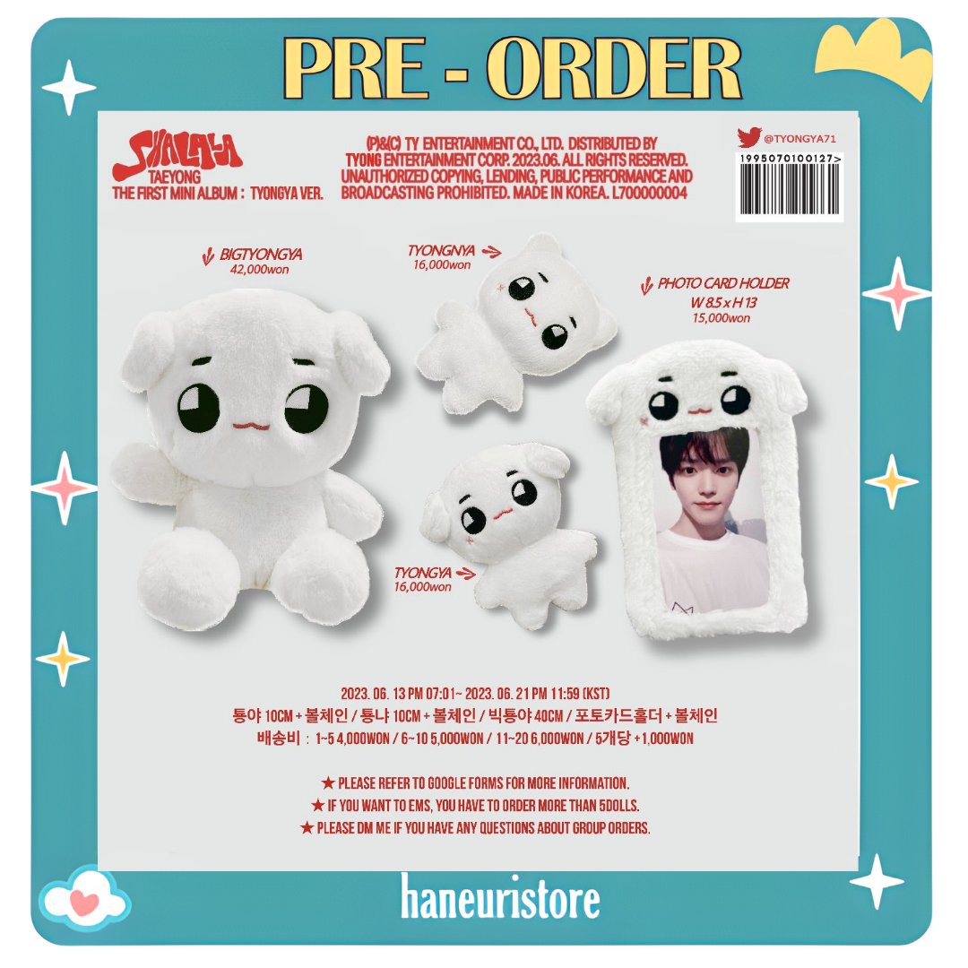 OPEN ORDER) NCT TAEYONG TYONGYA DOLL BY @tyongya71 ᖰ( ⁎◕ ̫