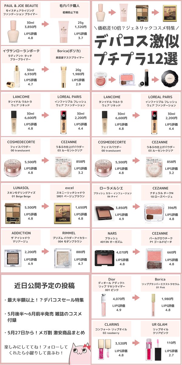 デパコスに激似！？ジェネリックプチプラコスメ12選／ 今回はSNSなどで