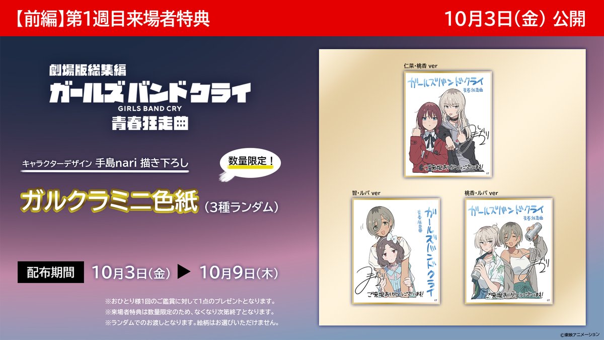 🎞️『劇場版総集編 ガールズバンドクライ 【前編】青春狂走曲』 第1週