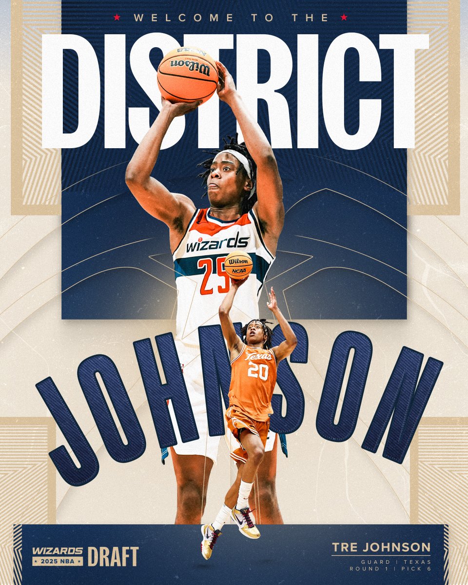 NBAドラフト2025 1巡目6位でトレイ ジョンソン選手を指名しました