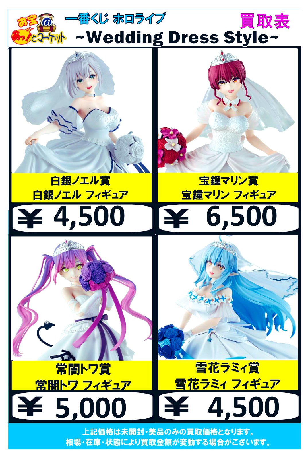 一番くじ ホロライブ 白銀ノエル 宝鐘マリン 常闇トワ 雪花ラミィ