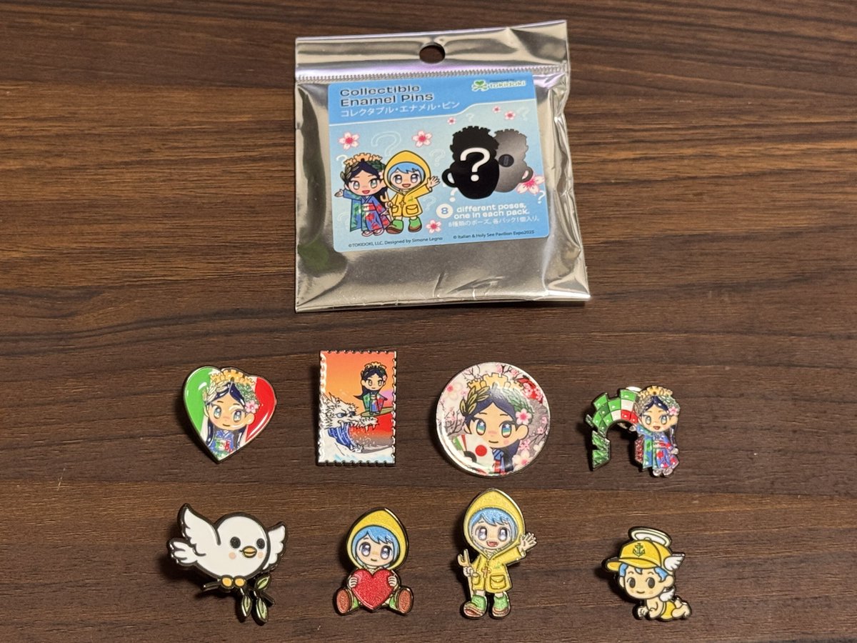 ②大阪関西万博イタリア館会場限定tokidoki ピンバッジ 5個セット