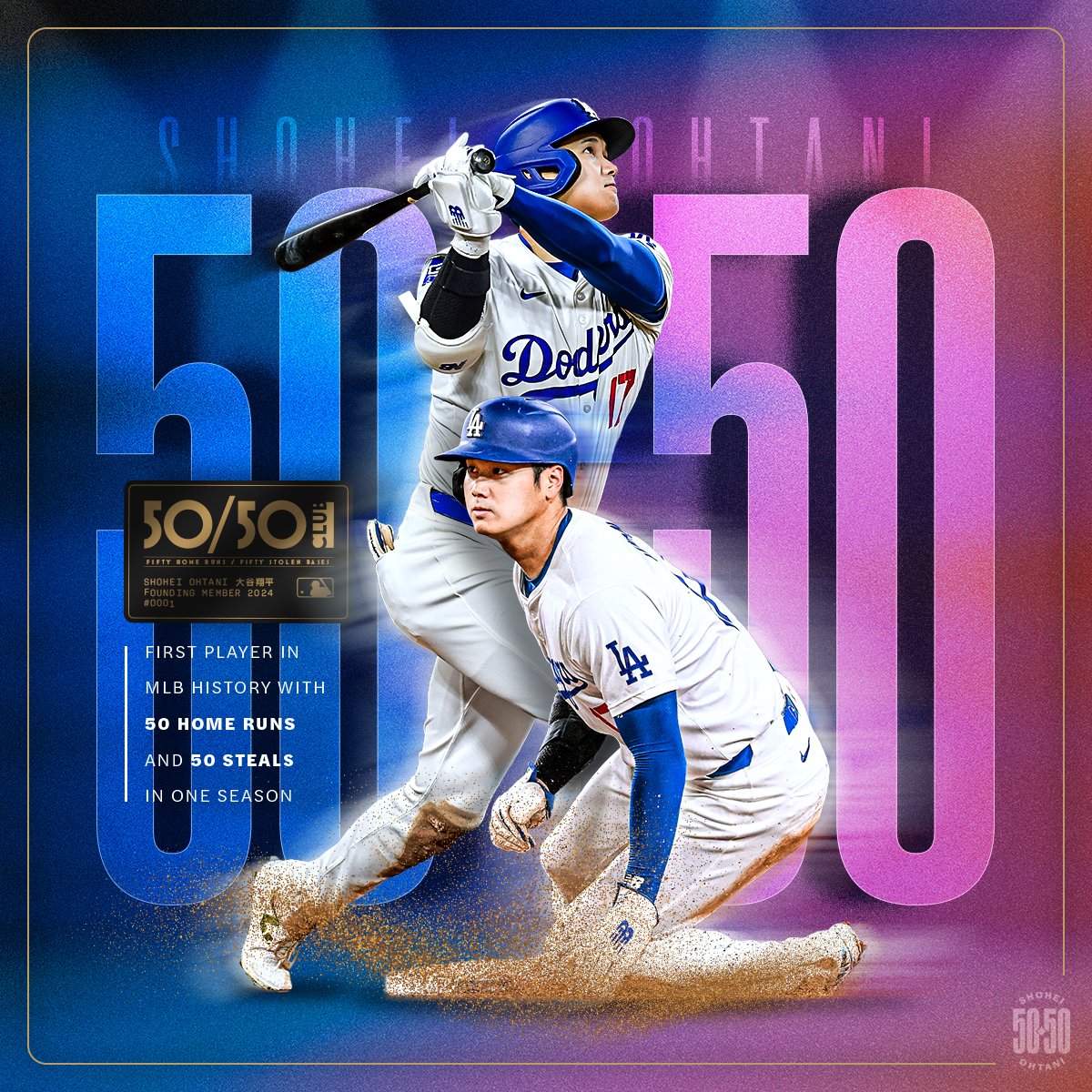 HISTORY! SHOHEI OHTANI IS THE ONLY MEMBER OF THE 50/50 CLUB.