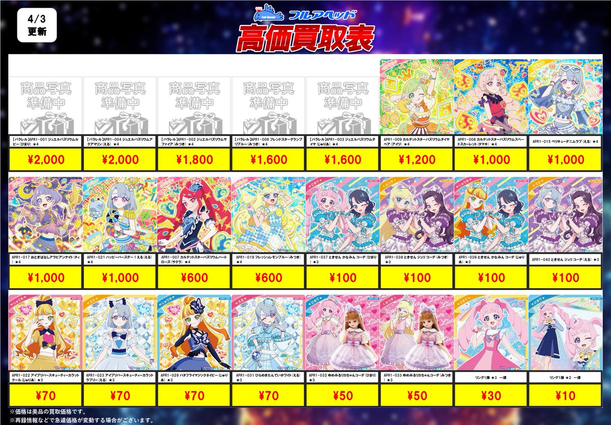 ╭━━━━━━━━━━━━━━╮ ひみつのアイプリ買取情報