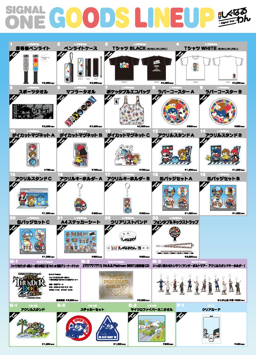 しぐなるわん グッズ情報】 ゲスト出演者からの委託グッズの購入制限数