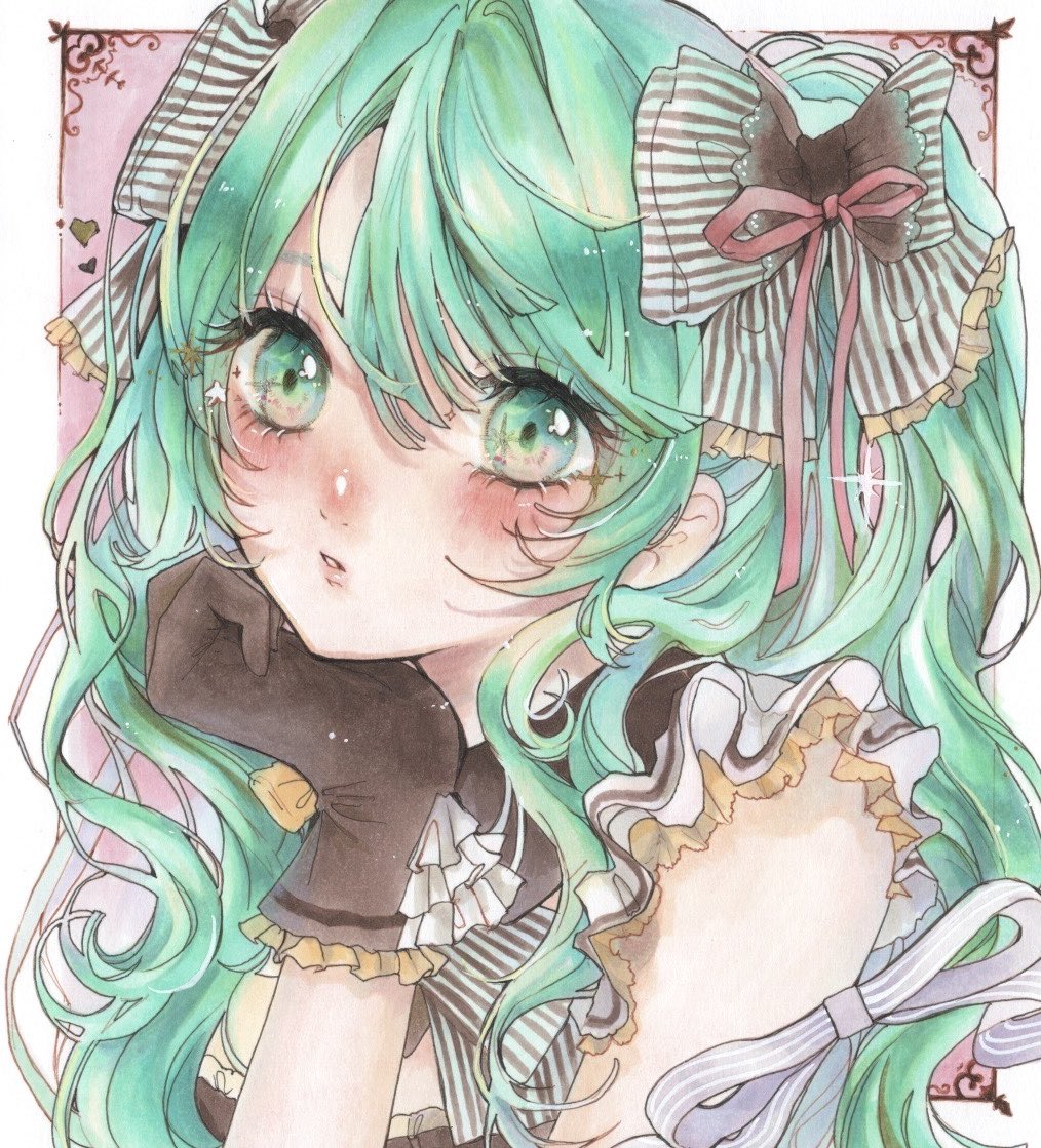 私はこういう絵を描いています コピックでキラキラ可愛い女の子達を