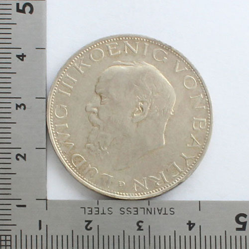ドイツ帝国 バイエルン王国 1914年 3マルク銀貨 ルートヴィヒ3世