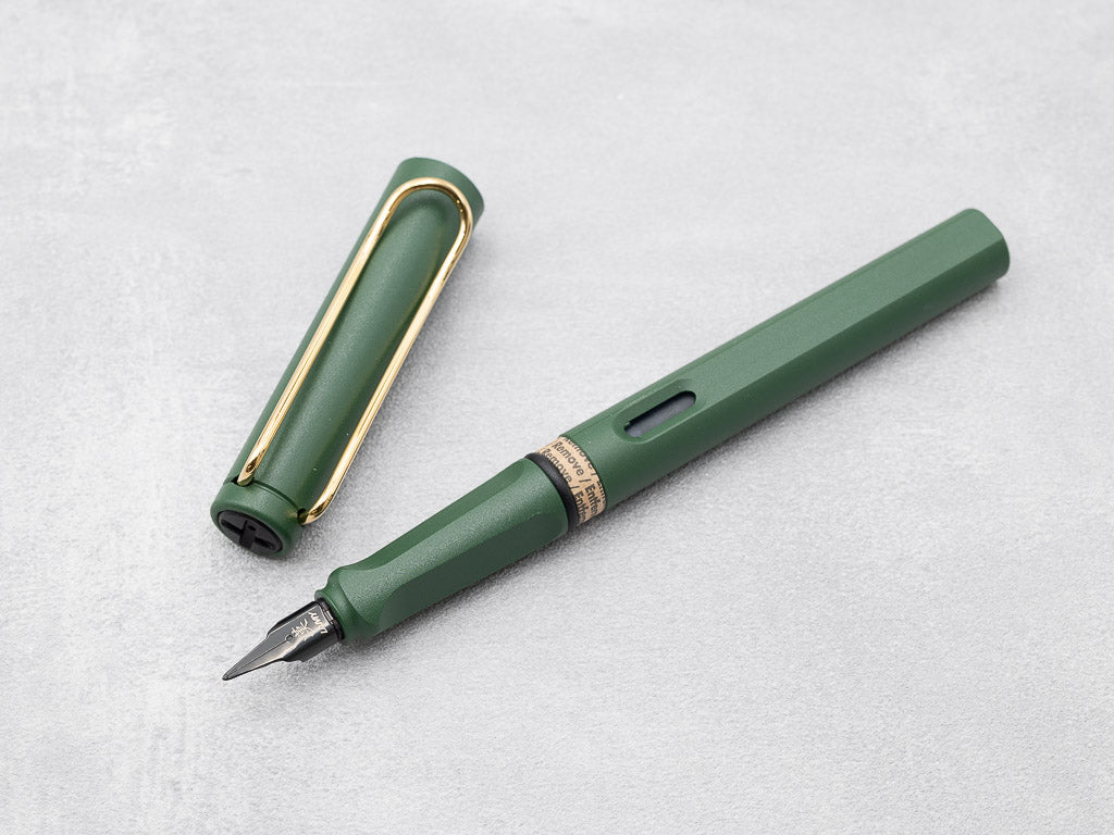 限定】LAMY フィールドグリーン×ゴールドクリップ 万年筆 漢字ニブ