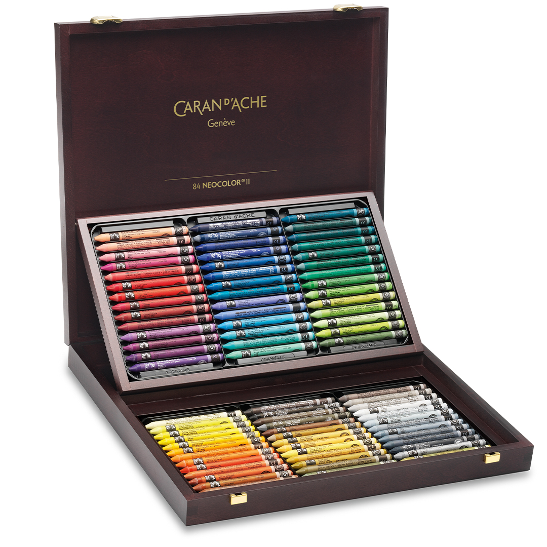 Caran d'Ache Neocolor II Aquarelle Wooden Box of 84 pcs | Pen Store