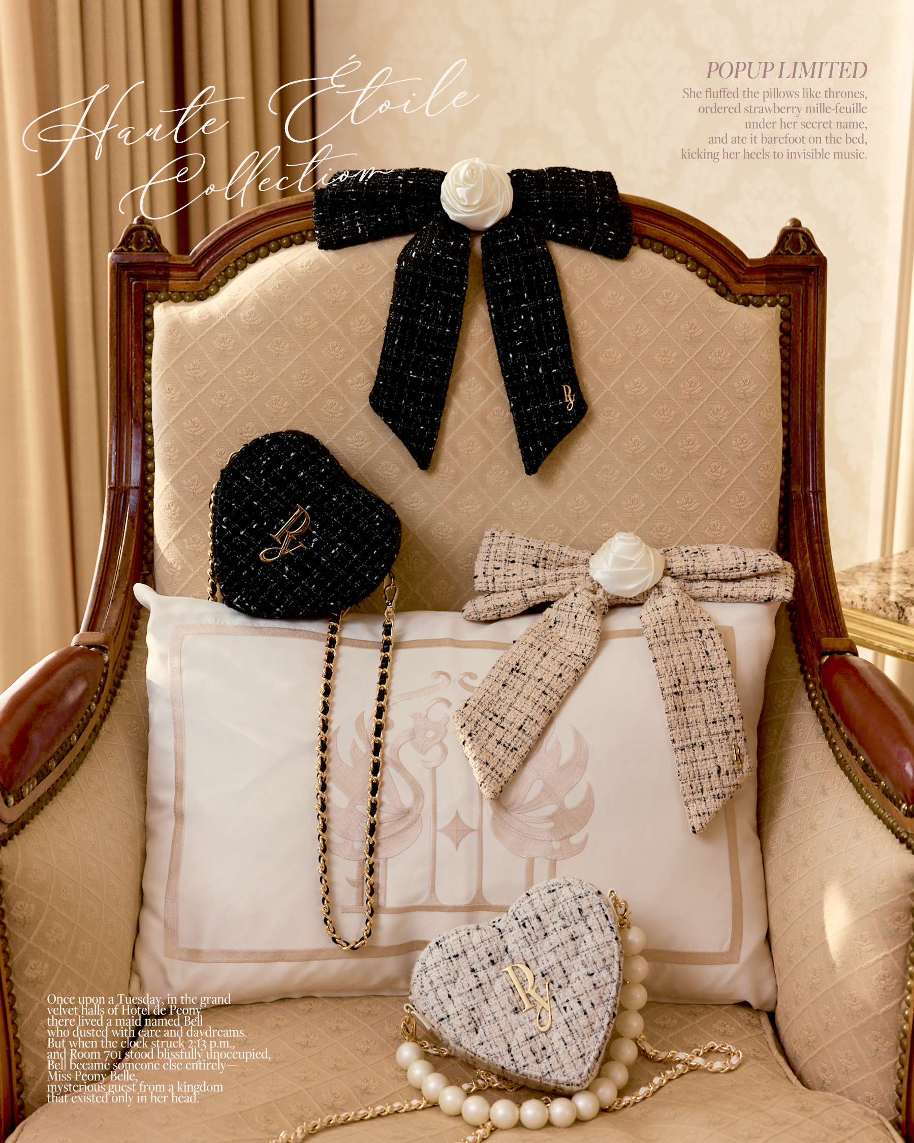 Haute Étoile Tweed Heart Bag