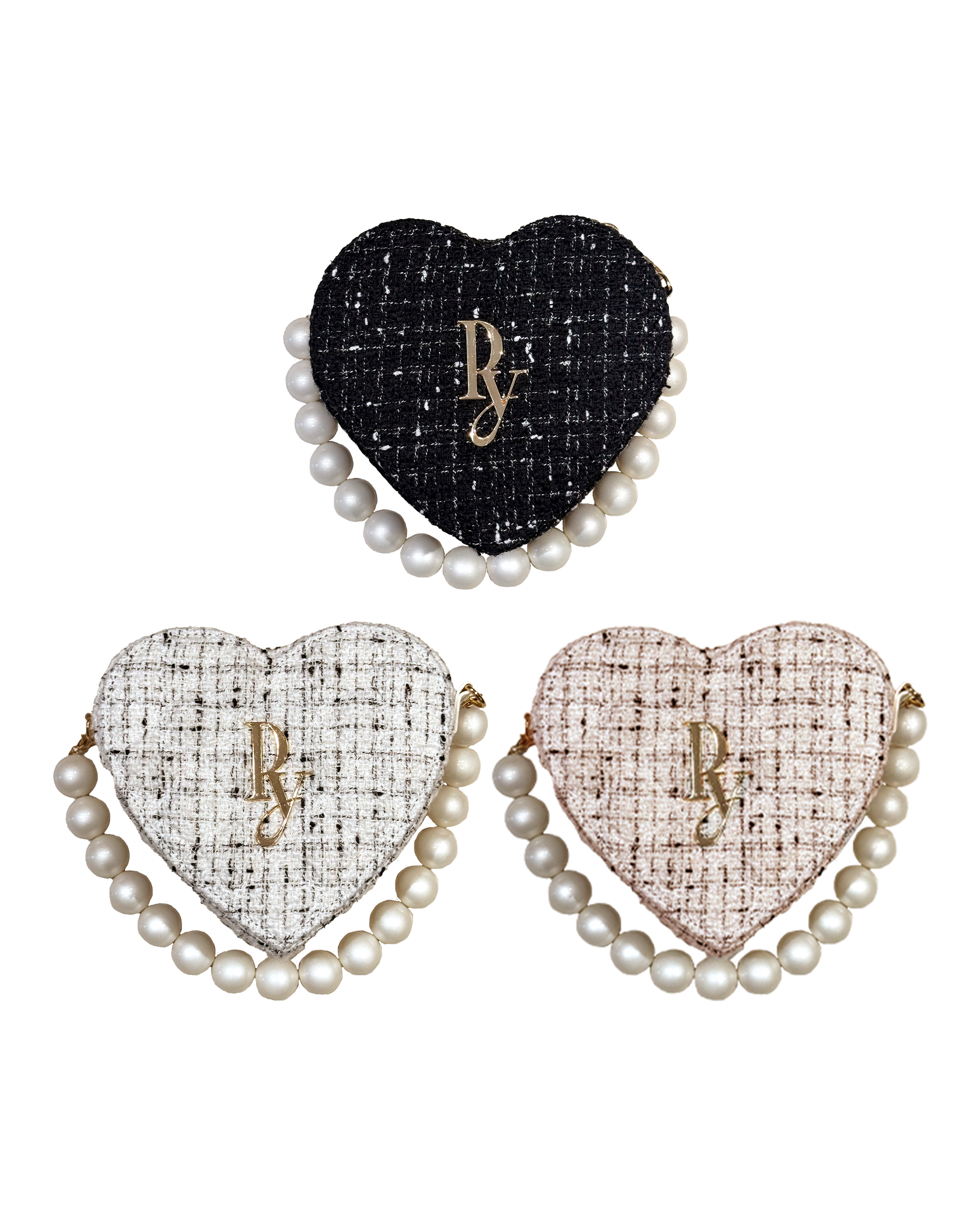 Haute Étoile Tweed Heart Bag