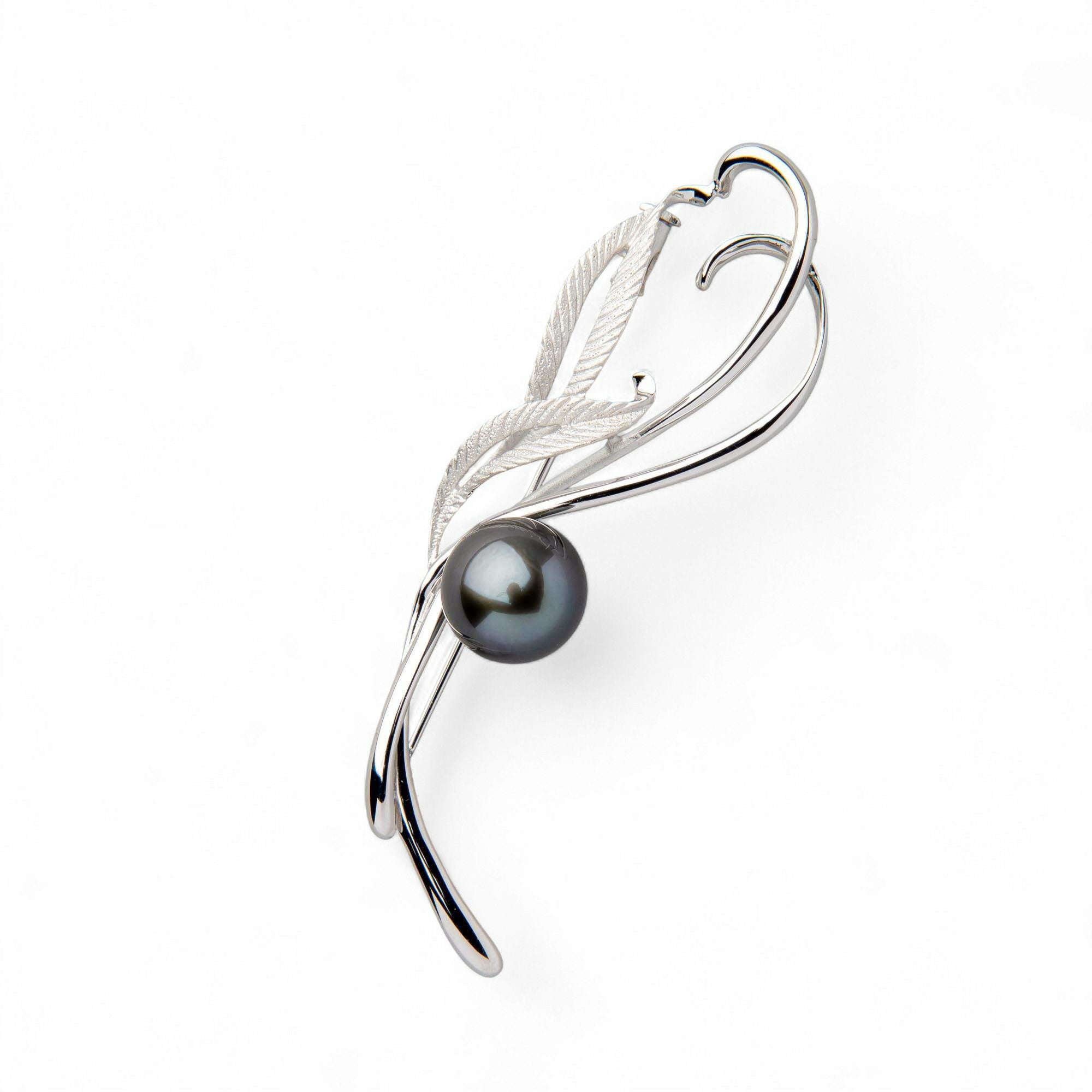 Tahitian+ タヒチ黒蝶真珠 ブローチ 11mmUP SV925 | パールブローチ